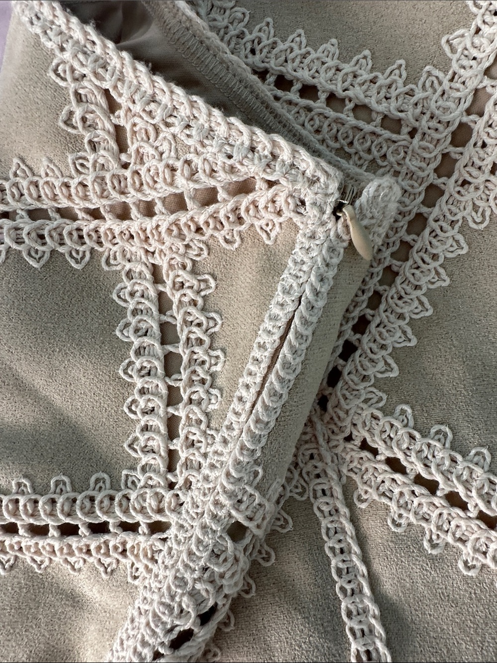 Zara Cream Crochet Diamond Mini Skirt - Picture 9 of 9